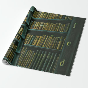 Vintage reading artwork gift wrapping paper