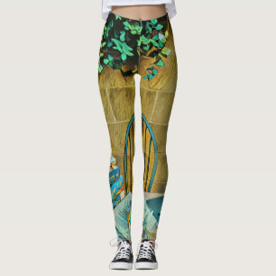 Vintage reading artwork leggings