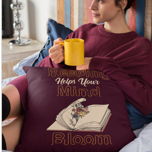 Vintage Reading Book Wild Flowers Cushion