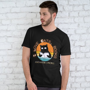 Vintage Reading Cat with Funny Quote T-Shirt