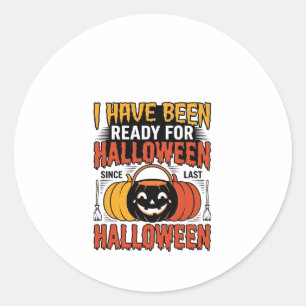 Vintage Ready For Halloween Candy Bucket Shirt Des Classic Round Sticker