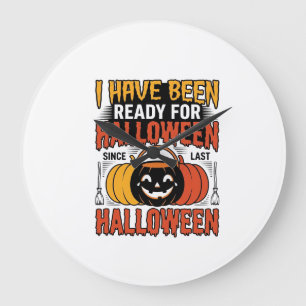 Vintage Ready For Halloween Candy Bucket Shirt Des Large Clock