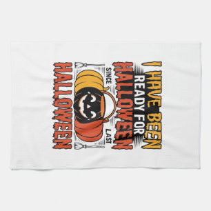 Vintage Ready For Halloween Candy Bucket Shirt Des Tea Towel