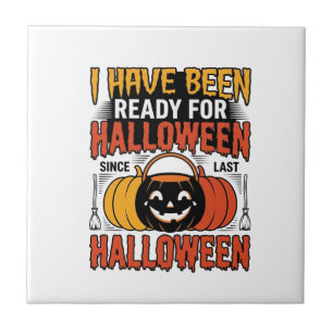 Vintage Ready For Halloween Candy Bucket Shirt Des Tile