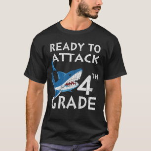 Vintage Ready To Attack 4th Grade First Day of Sch T-Shirt