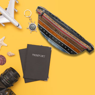 Vintage Realistic Shammy Leather Jeans Stripes Bum Bags