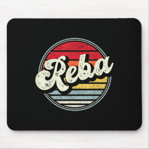 Vintage Reba Name Retro Style 70s 80s First For Me Mouse Mat