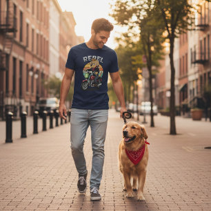 Vintage Rebel Biker Dog T-Shirt
