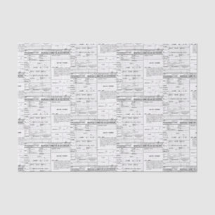 Vintage Receipt Tissue Paper