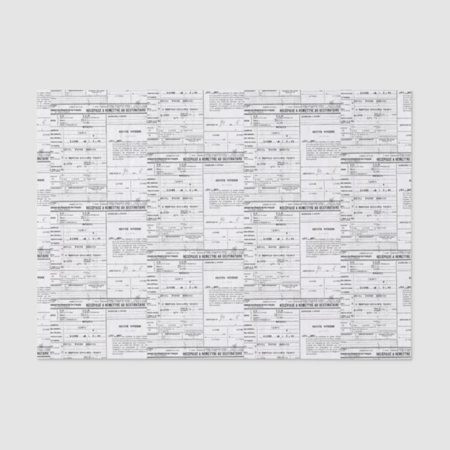 Vintage Receipt Tissue Paper (Front)