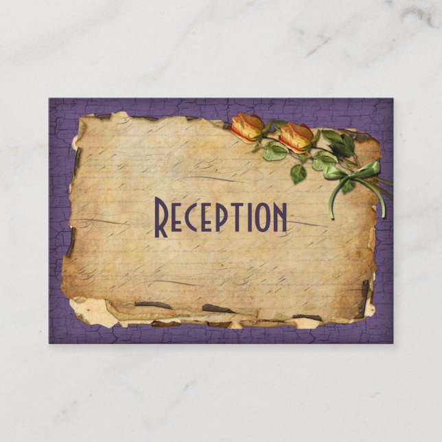 Vintage Reception Enclosure Card - Purple (Front)