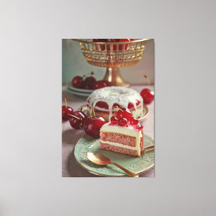Vintage recipe cook book illustration Canvas Print