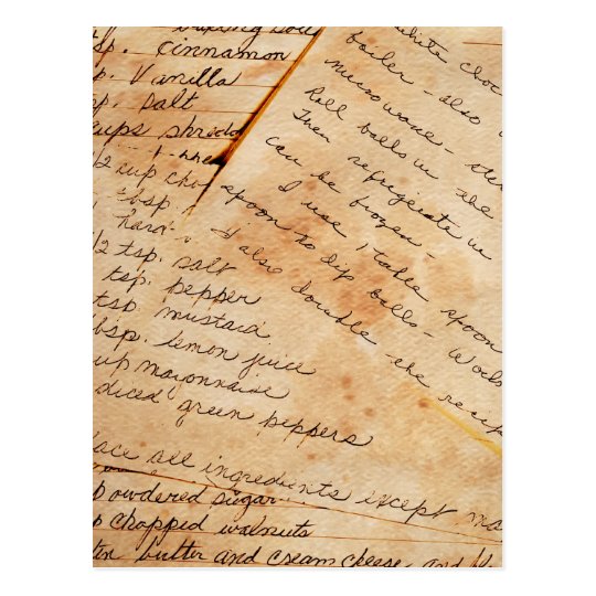 vintage recipes postcard