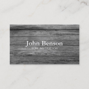 Vintage Reclaimed Wood Surf Instructor Business Card
