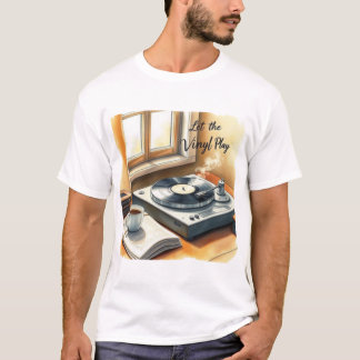 Vintage Record Player Cosy Music Scene T-Shirt