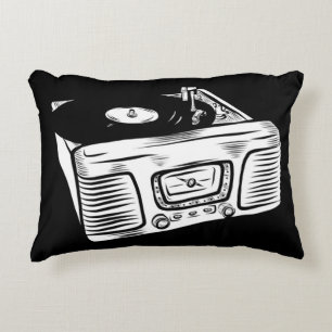 Vintage Record Player Decorative Cushion