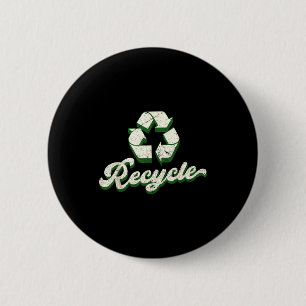 Vintage recycle recycling earth day men women kid  6 cm round badge