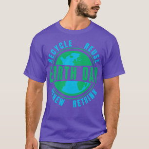 Vintage Recycle Reuse Renew Rethink Earth Day T-Shirt