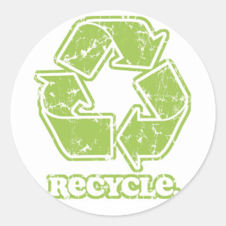 Vintage Recycle Sign Classic Round Sticker