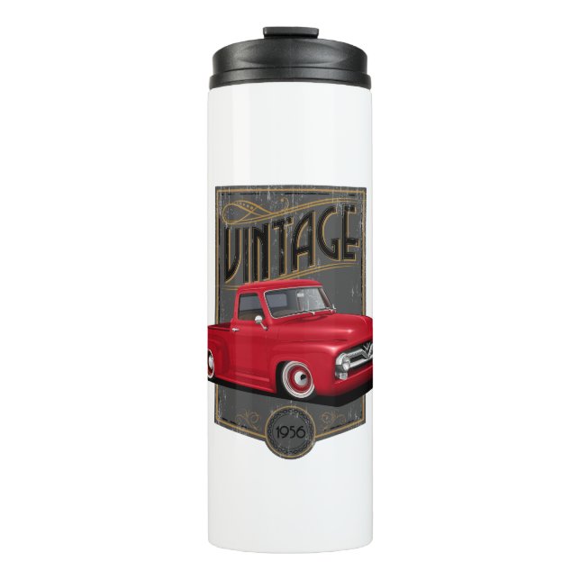 Vintage Red 56 Truck Thermal Tumbler (Front)
