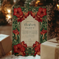 Vintage Red Amaryllis Botanical Christmas