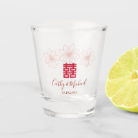 Vintage red and beige floral Chinese wedding