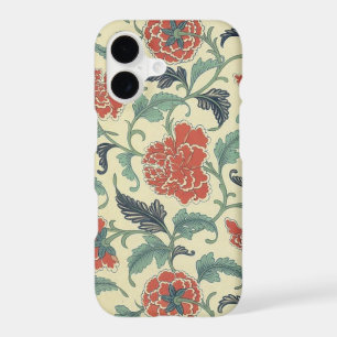 Vintage Red and Beige Floral Pattern