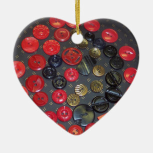 Vintage Red and Black Buttons, Ornament
