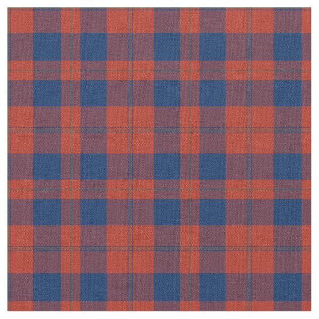 Vintage Red and Blue Wedding Plaid Fabric (Close Up)