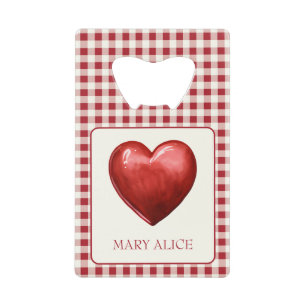 Vintage Red and Cream Gingham With Heart