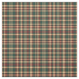 Vintage Red and Green Christmas Plaid Fabric