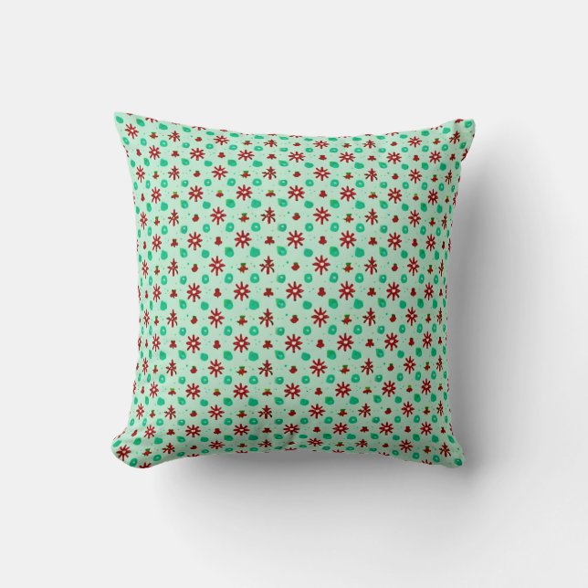 Vintage Red and Green Cushion (Front)