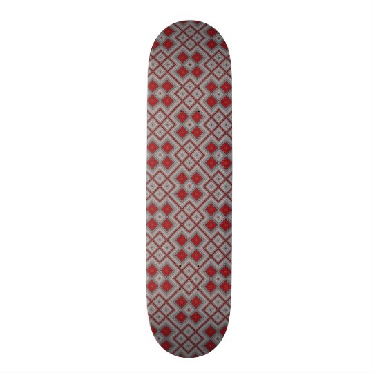 Vintage Red And Grey Geometric Abstract Pattern Skate Board Decks