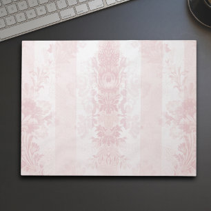 Vintage Red and White Damask Stripes on Satin Notepad