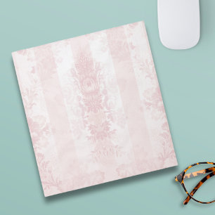 Vintage Red and White Damask Stripes on Satin Notepad
