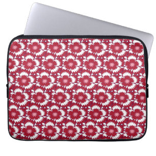 Vintage red and white floral Dianthus Barbatus Laptop Sleeve