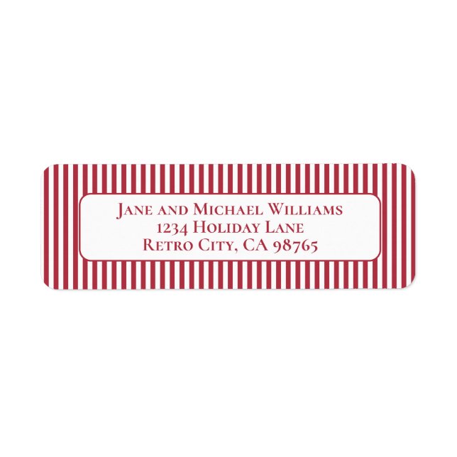 Vintage Red and White Simple Christmas Stripe (Front)