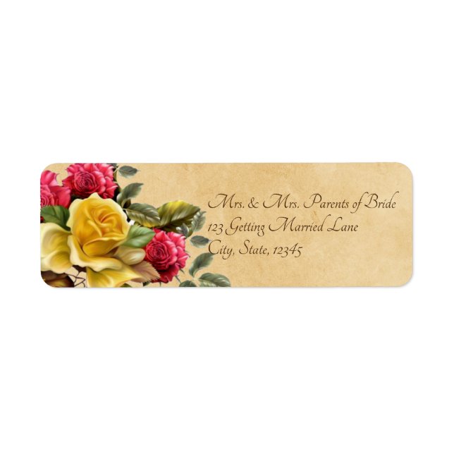 Vintage Red and Yellow Roses Floral (Front)