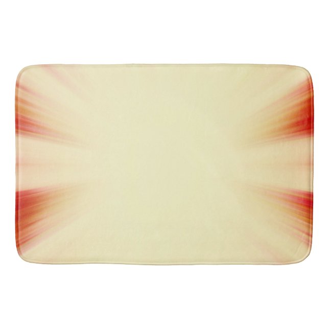 Vintage red and yellow sunburst bath mat (Front)