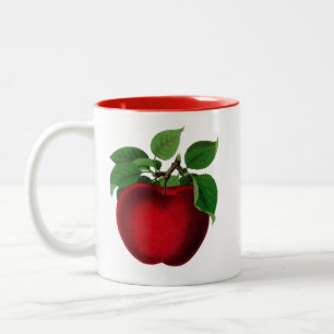Vintage Red Apple Two-Tone Coffee Mug