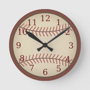 Vintage Red Baseball Clock