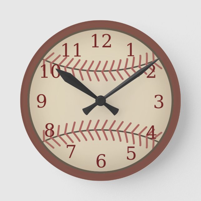 Vintage Red Baseball Clock  (Front)