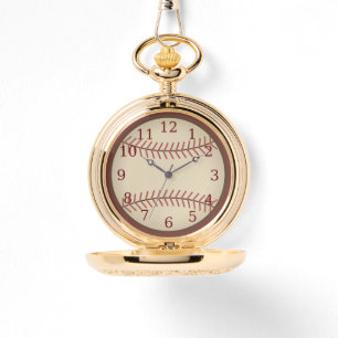 Vintage Red Baseball Pocket Watch