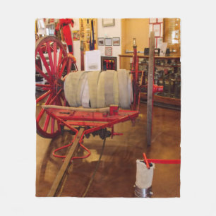 Vintage Red Big Wheel Fire Hose Reel Fleece Blanket