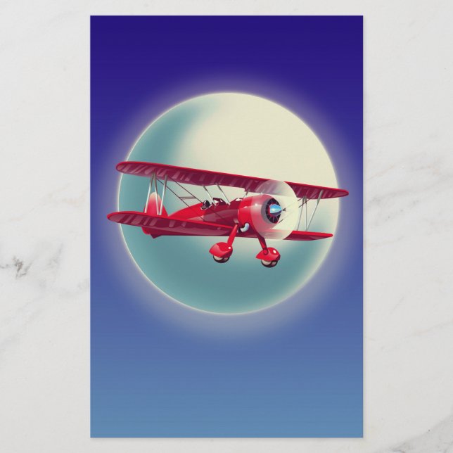Vintage Red Biplane (Front)