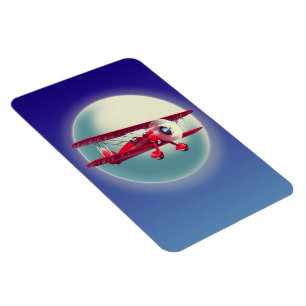 Vintage Red Biplane Magnet