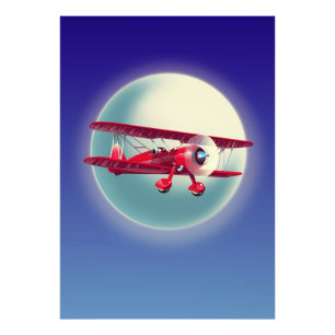 Vintage Red Biplane Photo Print