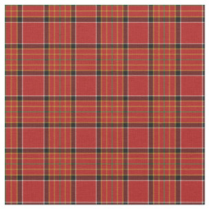 Vintage Red, Black, and Gold Plaid Fabric