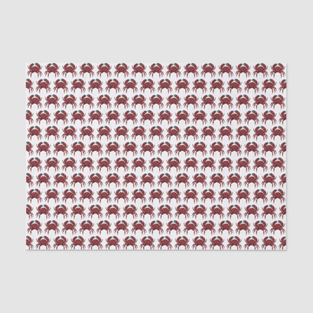 Vintage Red Black Crab #1 Drawing Tissue Paper (Front)