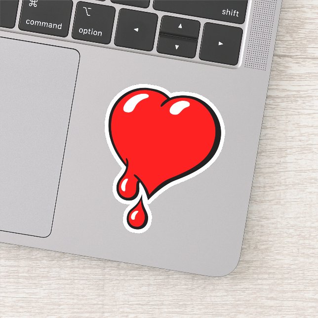 Vintage Red Bleeding Heart Liberal Pop Art (Detail)